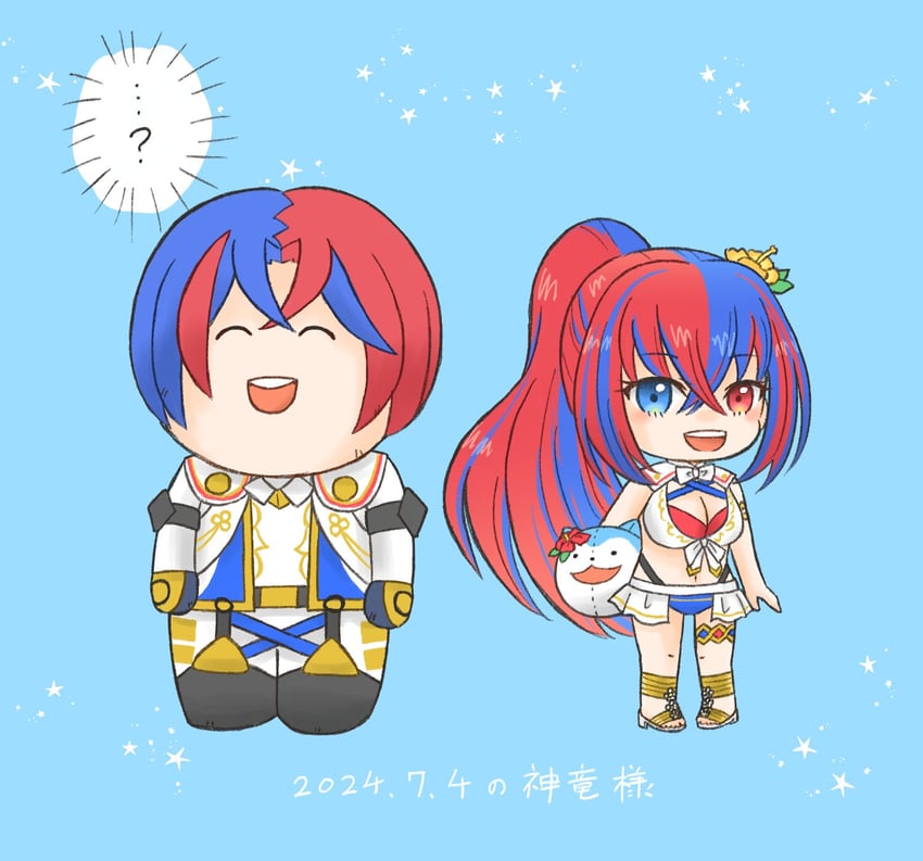 female alear, male alear, and sommie (fire emblem and 2 more) drawn by sn_eng_gyk0707