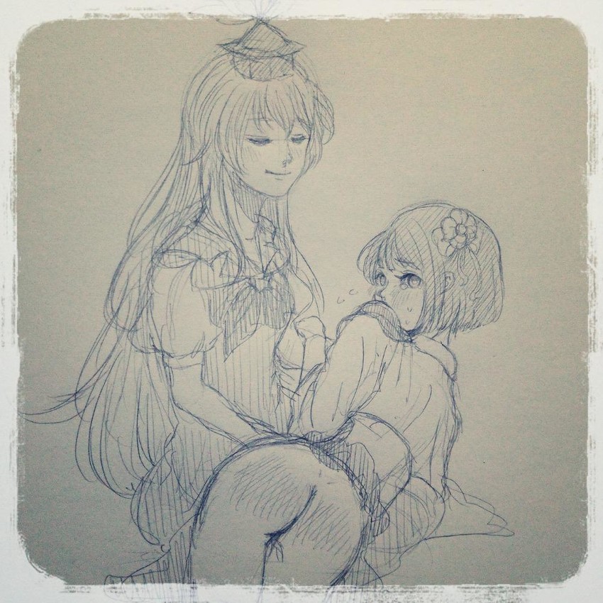 kamishirasawa keine and hieda no akyuu (touhou) drawn by kasane_(16105548)