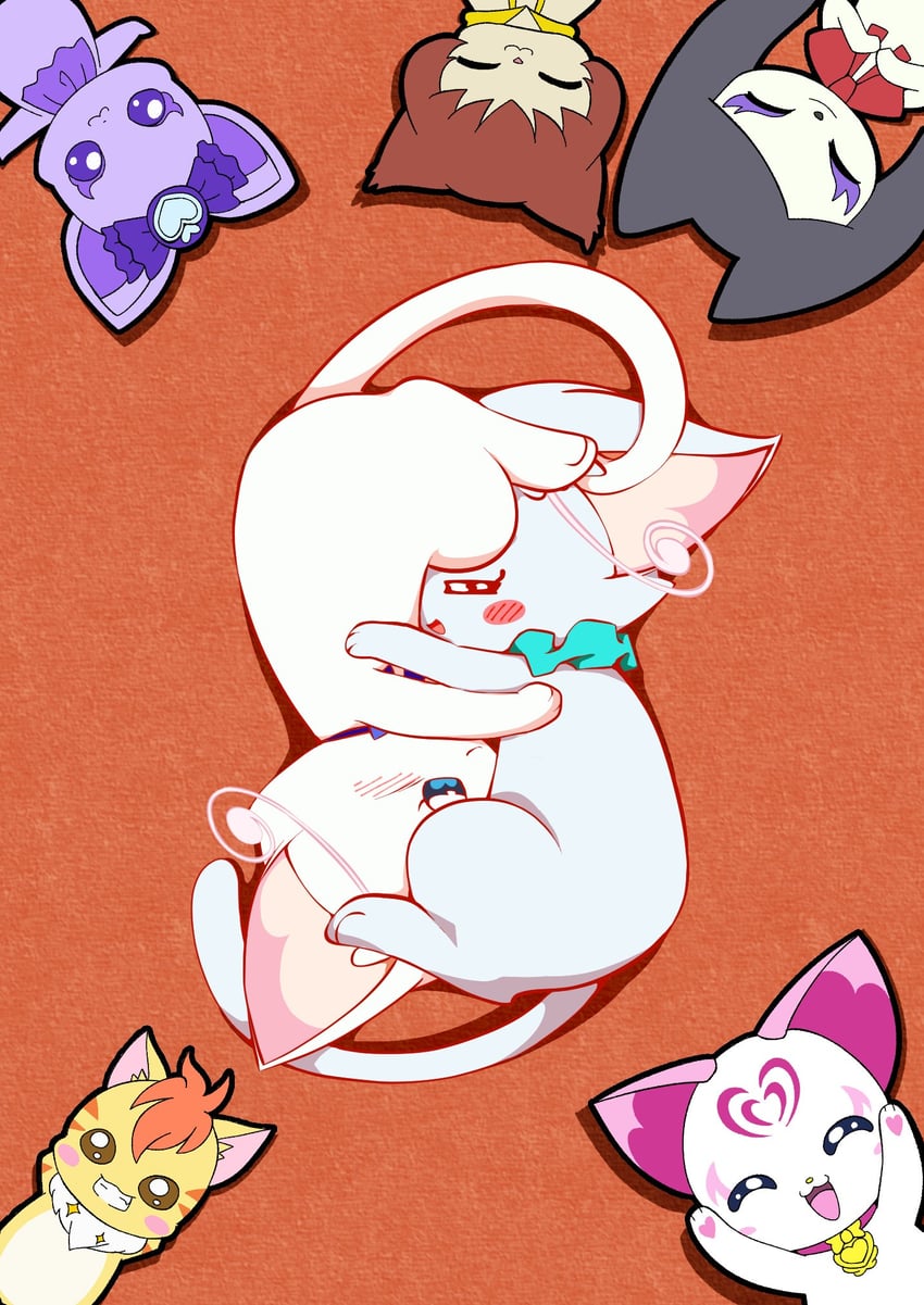 nekoyashiki yuki, nekoyashiki mayu, hummy, davi, nyatoran, and 2 more (precure and 5 more) drawn by @est@