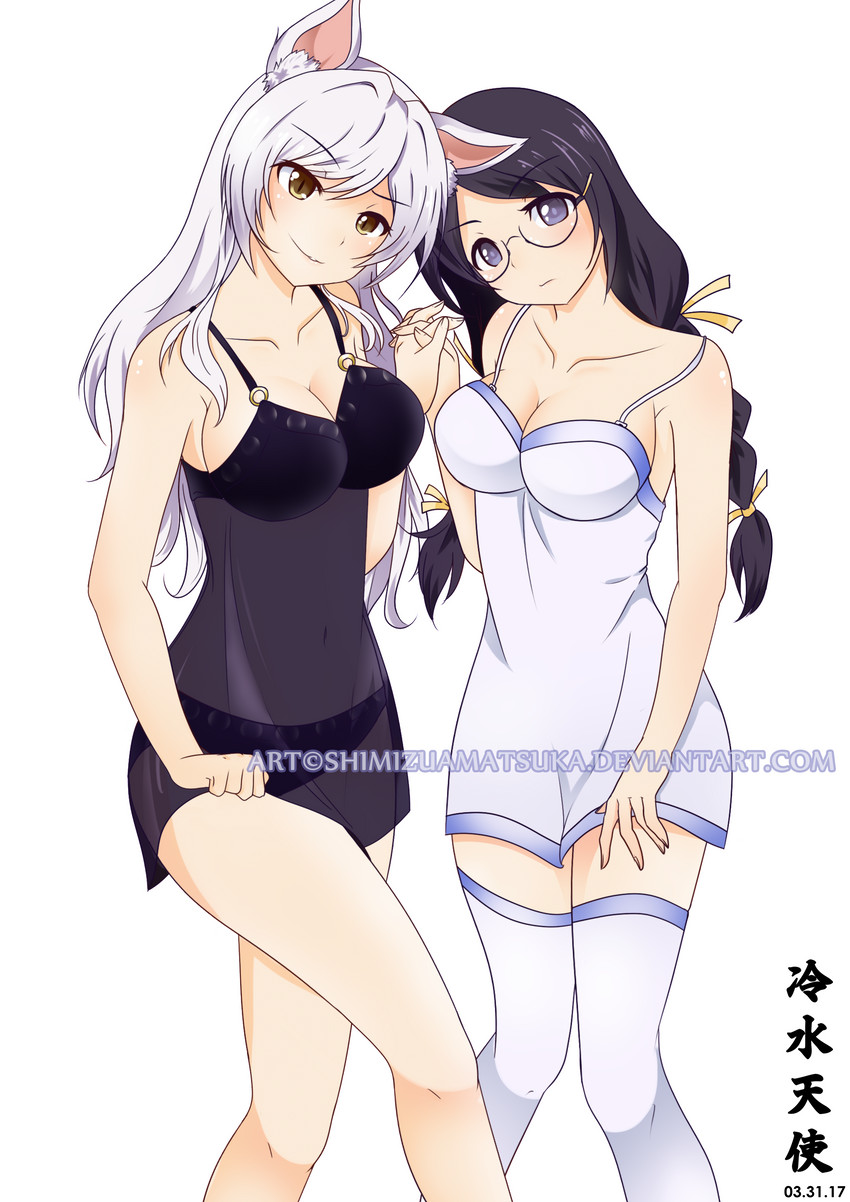 hanekawa tsubasa and black hanekawa (monogatari and 1 more) drawn by shimizuamatsuka