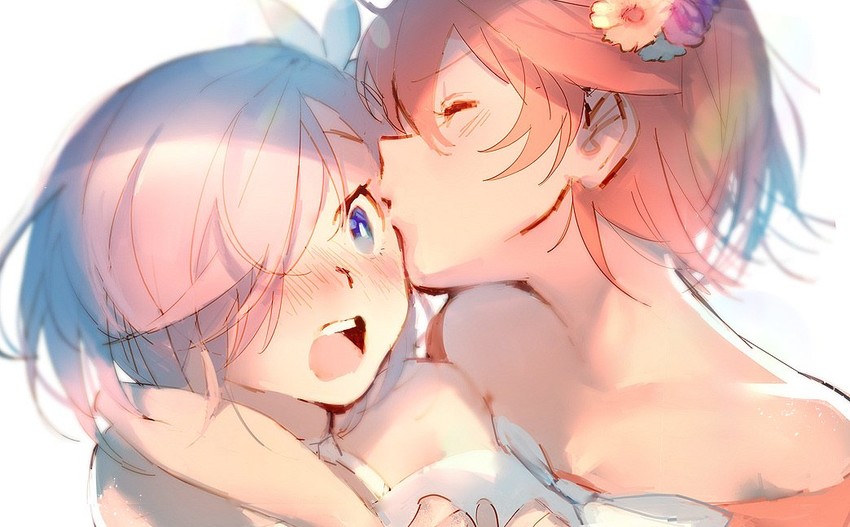 mash kyrielight and fujimaru ritsuka (fate and 1 more) drawn by mebaru