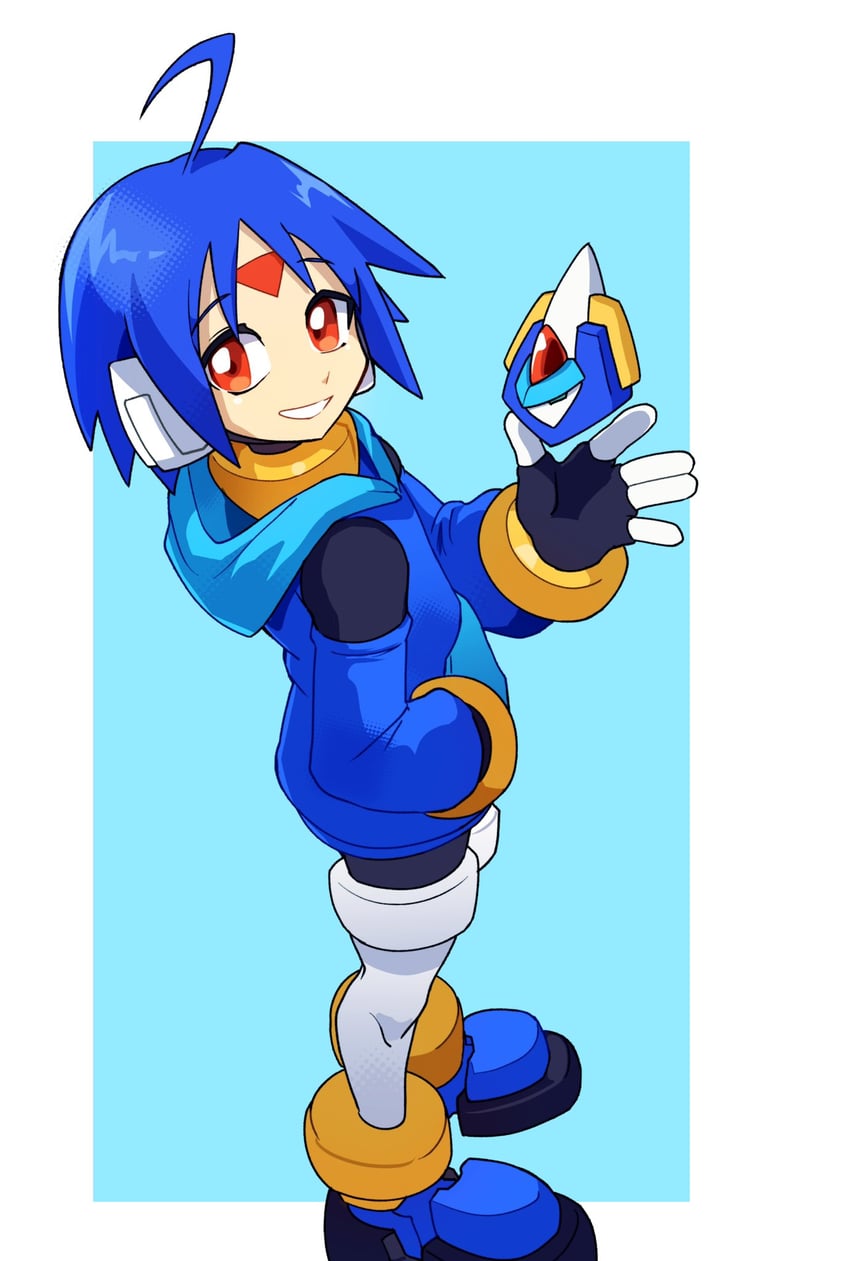 model l and thetis (mega man and 2 more) drawn by omeehayo