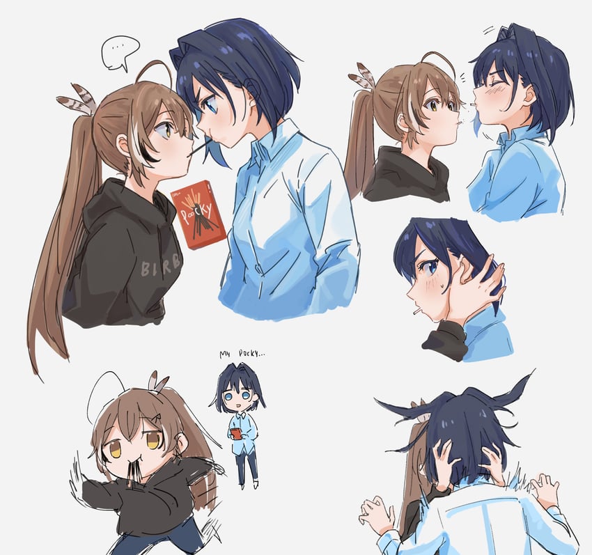 ouro kronii and nanashi mumei (hololive and 1 more) drawn by kisuu_(oddnumberr_)