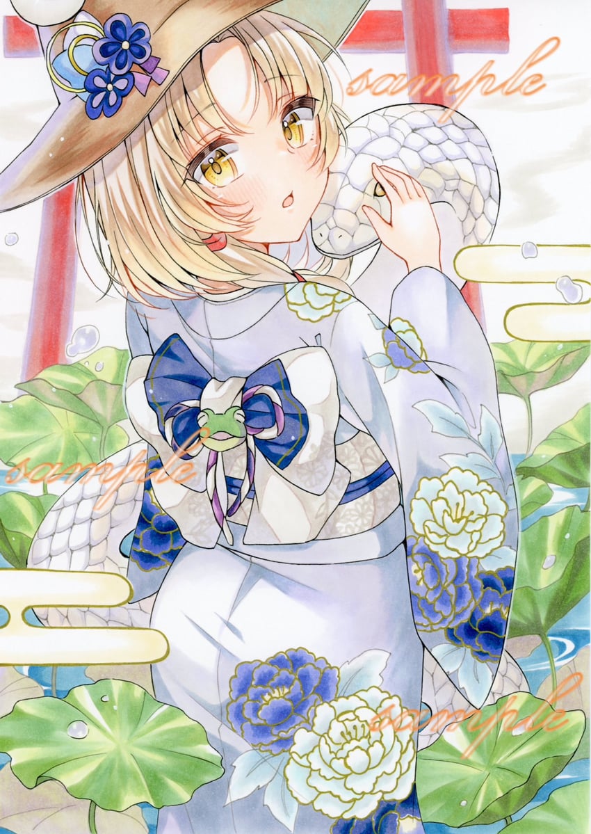 moriya suwako and mishaguji (touhou) drawn by shin_kun30