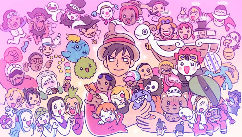 nami, monkey d. luffy, nico robin, roronoa zoro, sanji, and 43 more (one piece) drawn by pikaole