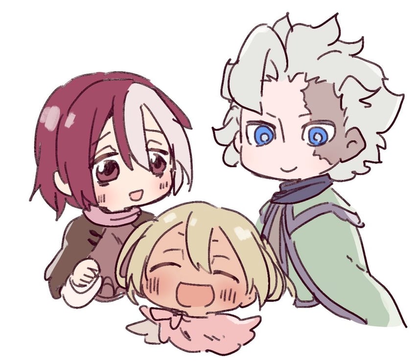 vueko, belafu, and irumyuui (made in abyss) drawn by mauyu