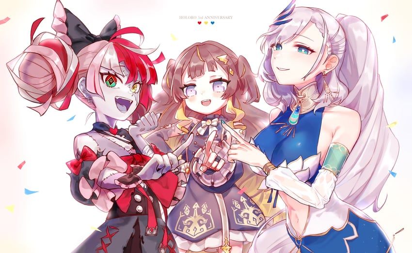 kureiji ollie, pavolia reine, and anya melfissa (hololive and 1 more) drawn by asterisk_(pmpalg_v)