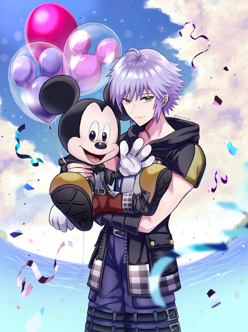 riku and mickey mouse (kingdom hearts and 2 more) drawn by cocoro_oq