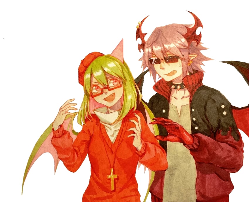 yosafire and emalf (funamusea and 1 more) drawn by lowrain