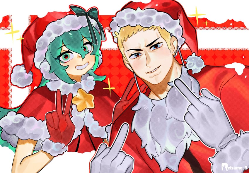 hatsune miku and eminem (vocaloid and 1 more) drawn by reisame