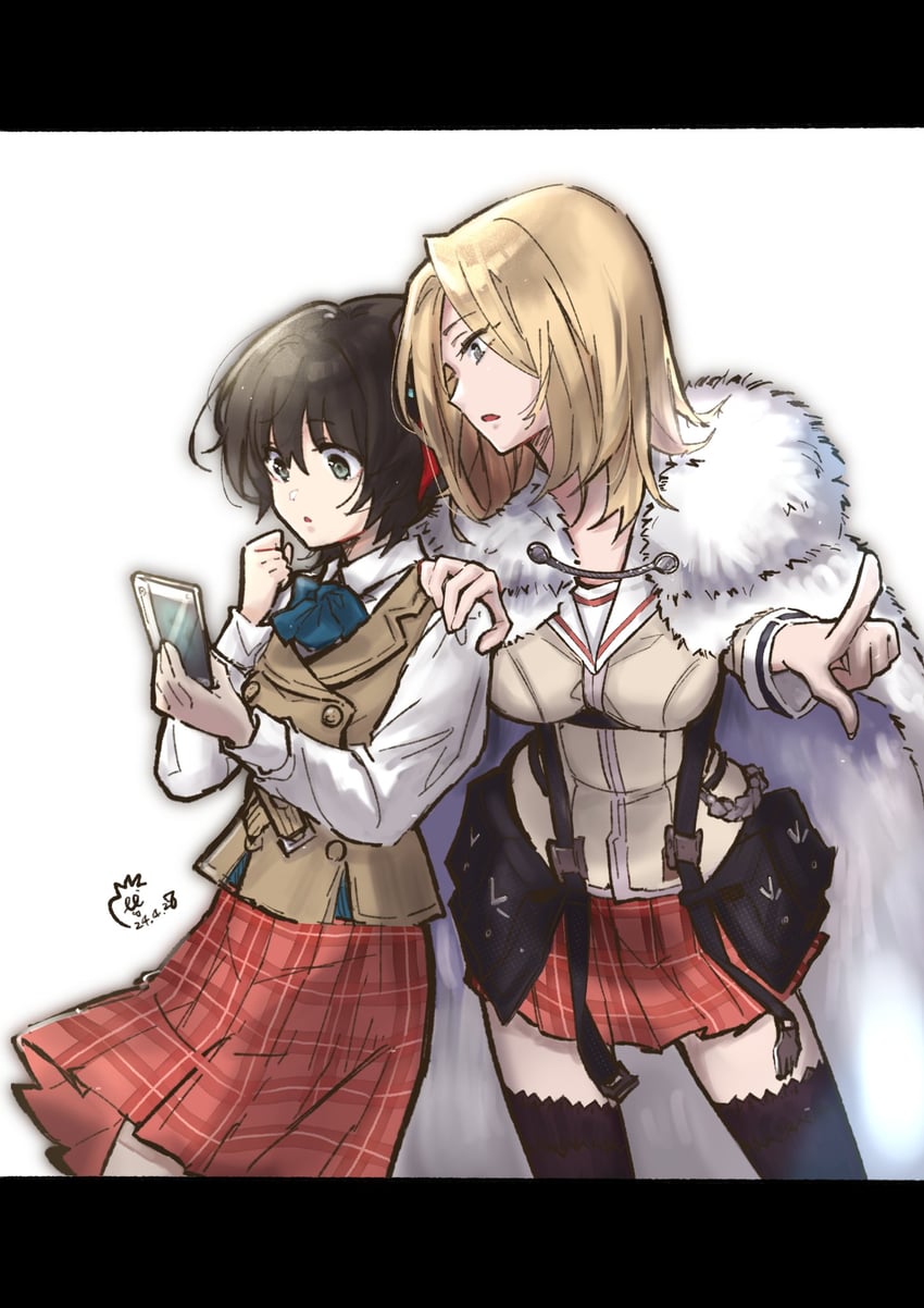 aoi erika and minase ichigo (heaven burns red) drawn by masumai_yawa