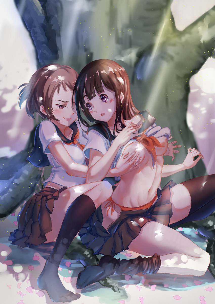 chitanda eru and ibara mayaka (hyouka) drawn by shan-n
