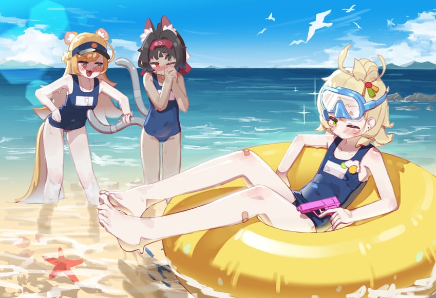 ju fufu, nekomiya mana, and piper wheel (zenless zone zero) drawn by erifan0