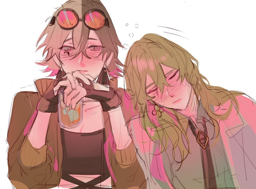 mobius and vill-v (honkai and 1 more) drawn by kathiv21