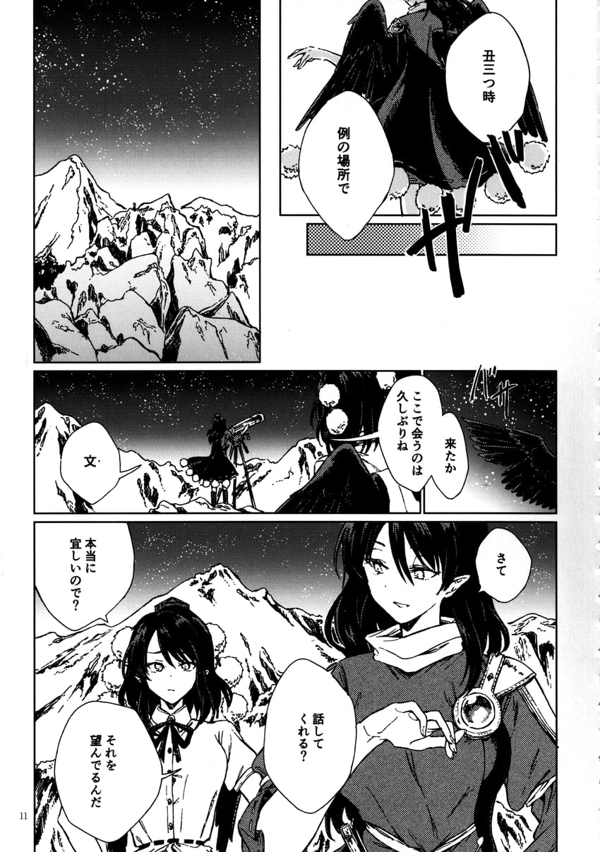 shameimaru aya and iizunamaru megumu (touhou) drawn by hisona_(suaritesumi)