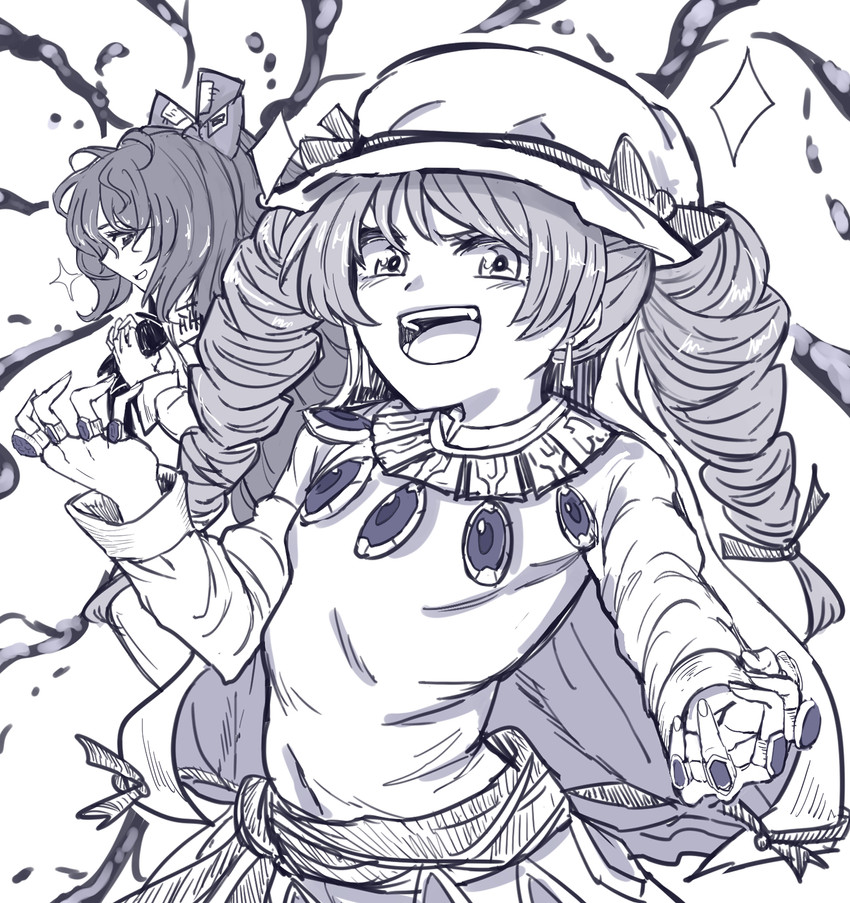 yorigami shion and yorigami jo'on (touhou and 1 more) drawn by alinoce716
