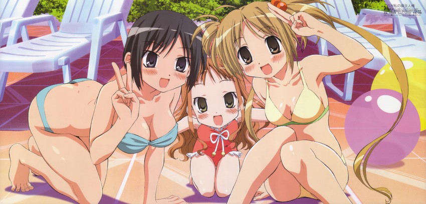 sawatari izumi, sawatari mitsuki, and sawatari karin (megami magazine and 1 more) drawn by mishima_rika
