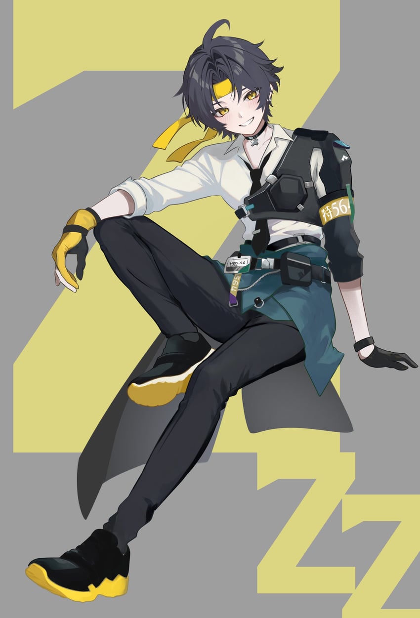 asaba harumasa (zenless zone zero) drawn by rrr_gns_(riuriu_1212)