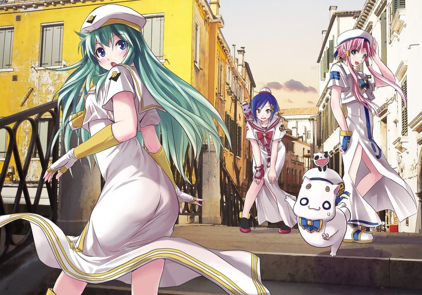 mizunashi akari, alice carroll, aika granzchesta, aria pokoteng, president maa, and 1 more (aria) drawn by pnhikaru