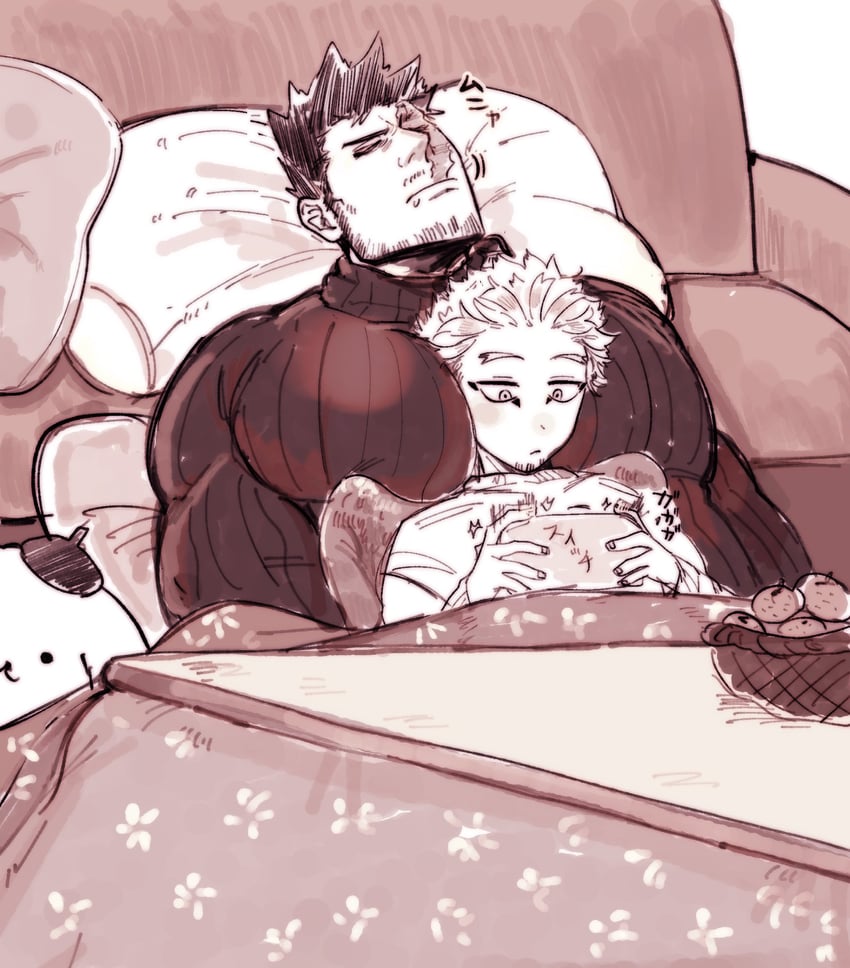 endeavor, hawks, and pompompurin (boku no hero academia and 1 more) drawn by bssku