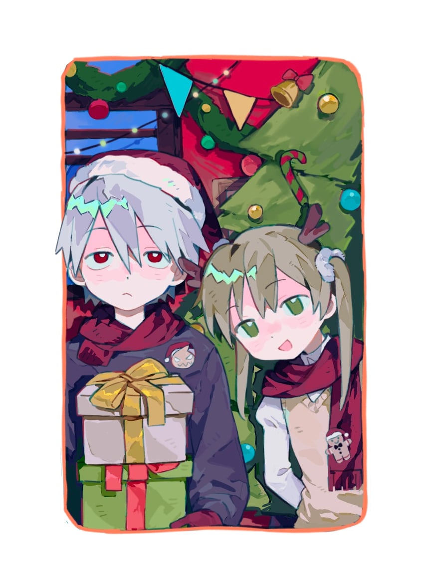 maka albarn and soul evans (soul eater) drawn by rice_(somasuki_77)