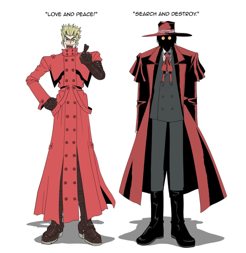 vash the stampede and alucard (trigun and 1 more) drawn by bloodyvampz
