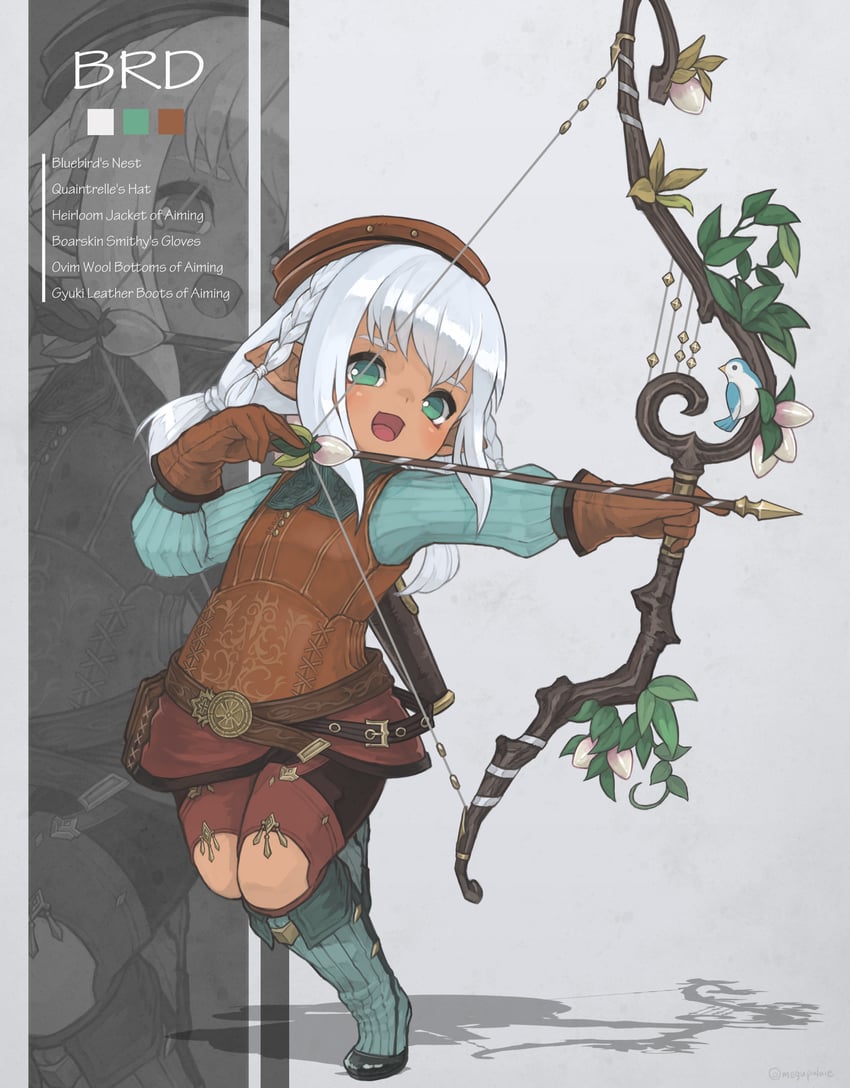 warrior of light and bard (final fantasy and 1 more) drawn by puluie