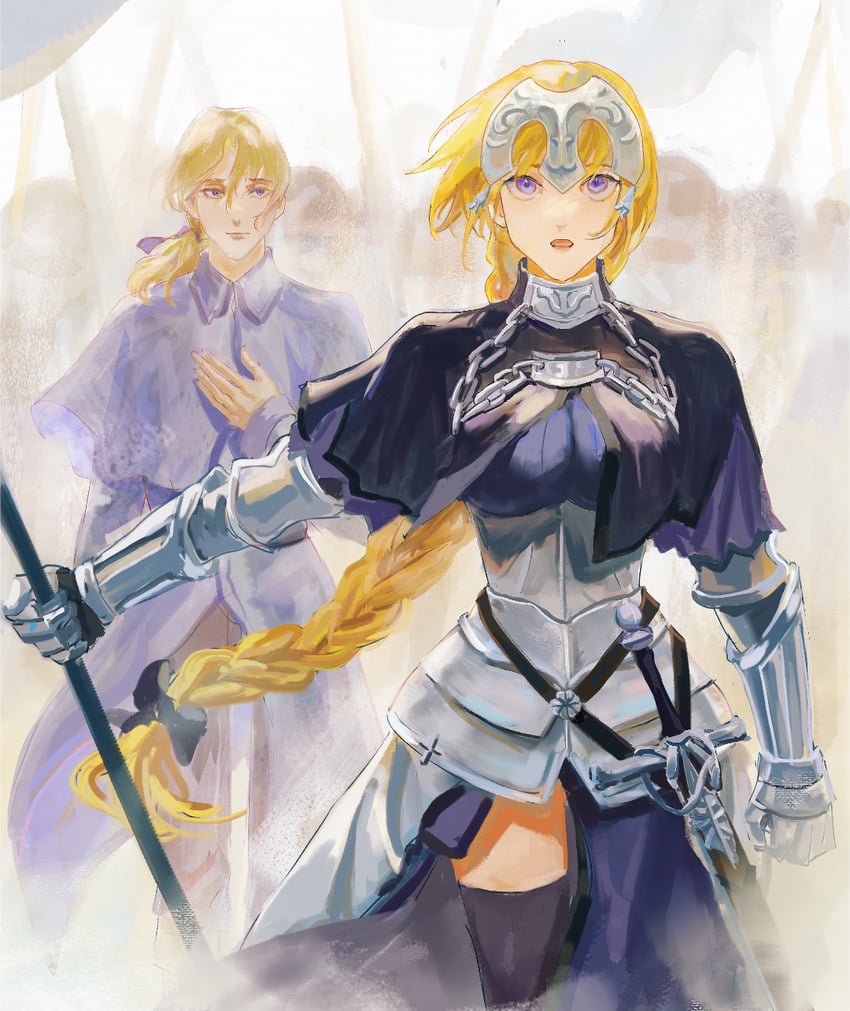 jeanne d'arc and france (fate and 3 more) drawn by meitian_chi_yi_jin_youmaicai