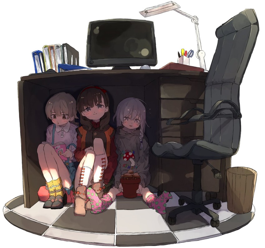 morikubo nono, hoshi syoko, and sakuma mayu (idolmaster and 1 more) drawn by yoyoyo_(dxayo)