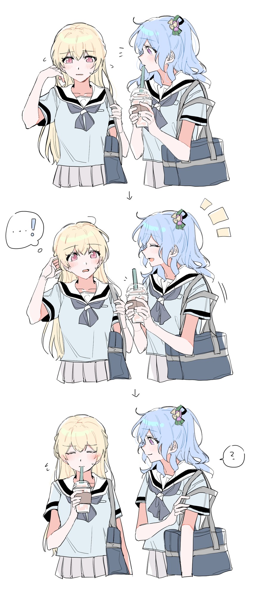 matsubara kanon and shirasagi chisato (bang dream!) drawn by kyudoli