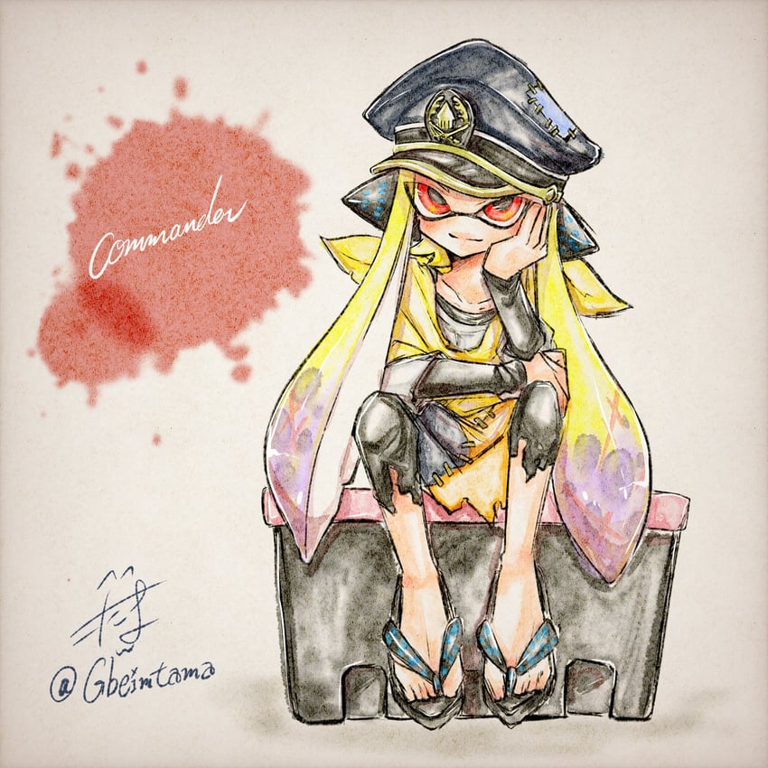 inkling player character, inkling girl, agent 3, and captain 3 (splatoon and 1 more) drawn by gbeimtama