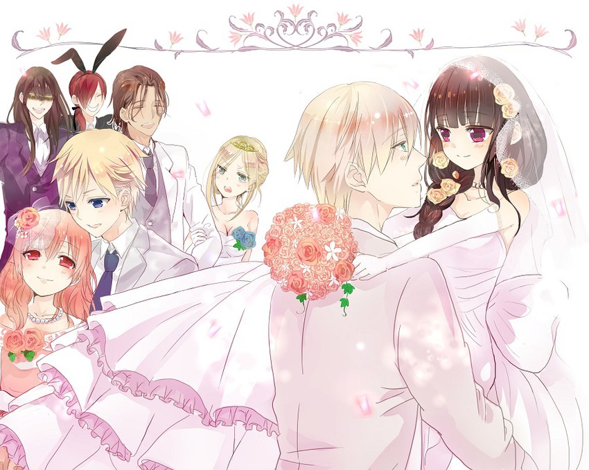 shirakiin ririchiyo, roromiya karuta, watanuki banri, miketsukami soushi, yukinokouji nobara, and 3 more (inu x boku ss) drawn by kokubo_(tumukuro)