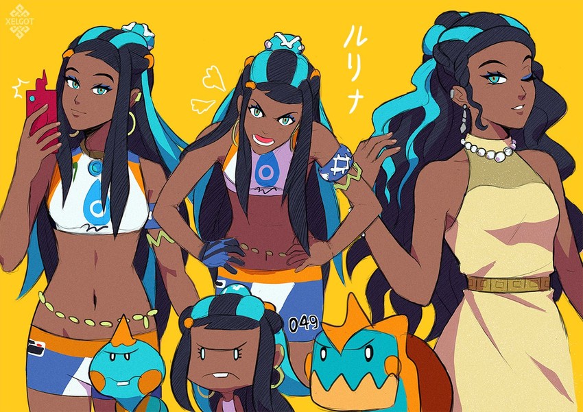 rotom, nessa, rotom phone, drednaw, and chewtle (pokemon and 1 more) drawn by xelgot