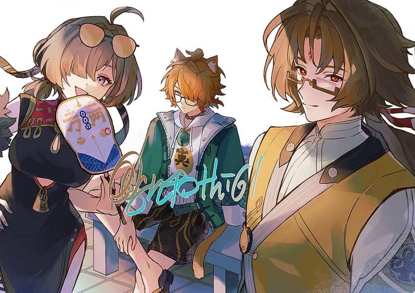 sweety, ye shiyuan, and ginger (zenless zone zero) drawn by suitchi_(gn4othi61)
