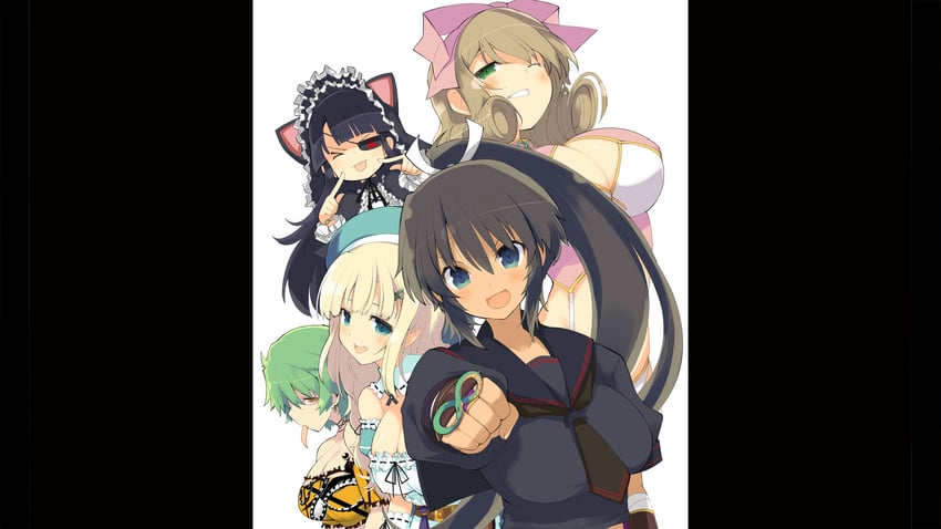 hikage, homura, yomi, haruka, and mirai (senran kagura and 1 more) drawn by yaegashi_nan