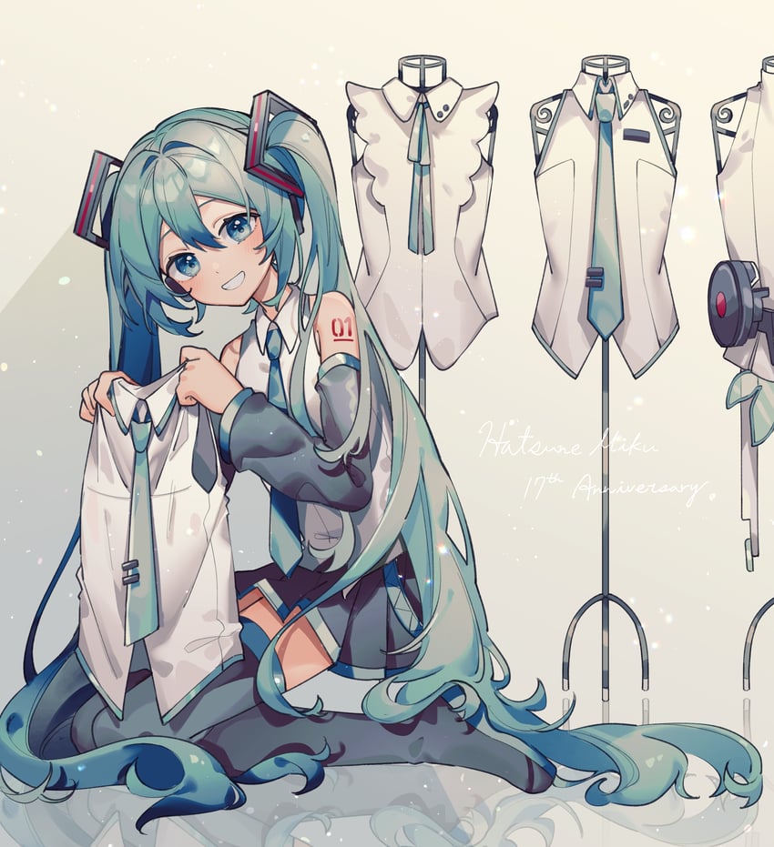 hatsune miku (vocaloid and 1 more) drawn by sazanami_(ripple1996)