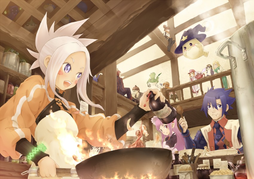 coral, mint, lisher, pomnit, fea, and 7 more (summon night and 1 more) drawn by ryouku