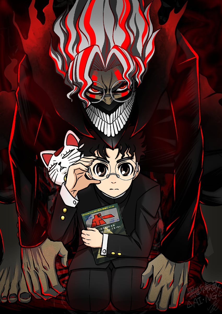 takakura ken and turbo granny (dandadan) drawn by yuuri_(fukuroudou)