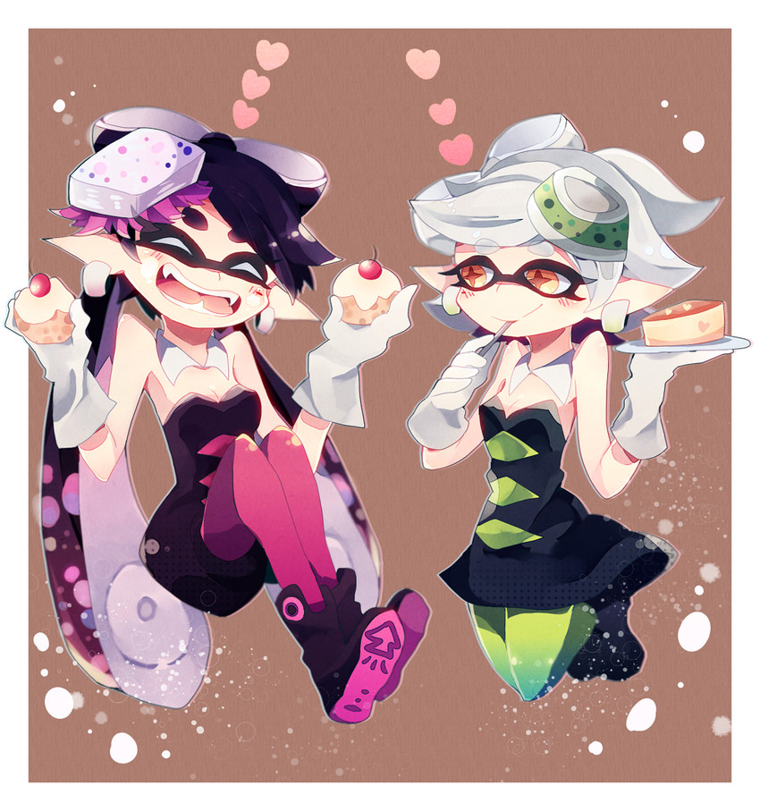 callie and marie (splatoon and 1 more) drawn by momiji_shiori