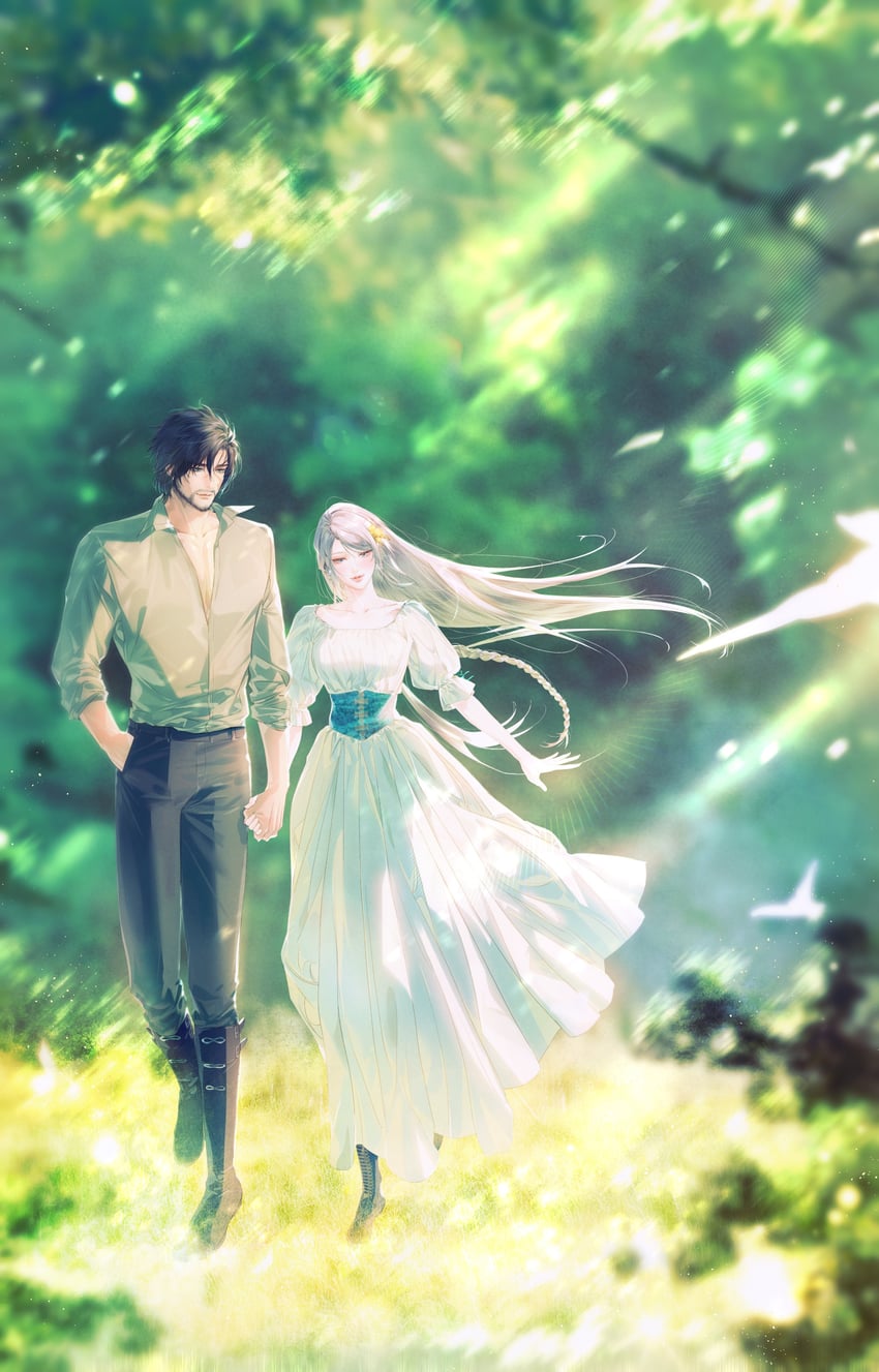 clive rosfield and jill warrick (final fantasy and 1 more) drawn by niken_(niken_ouo)