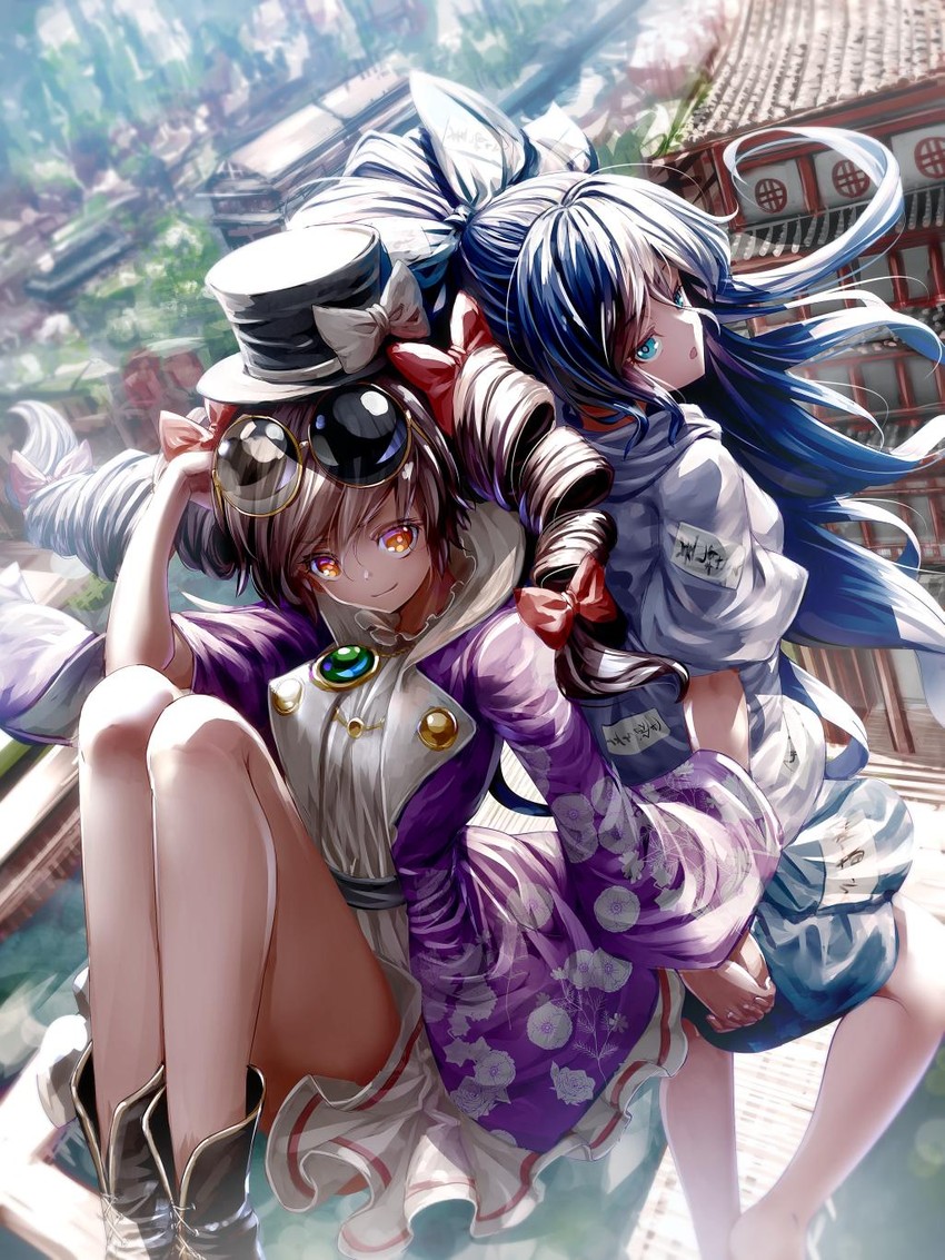 yorigami shion and yorigami jo'on (touhou) drawn by ryosios