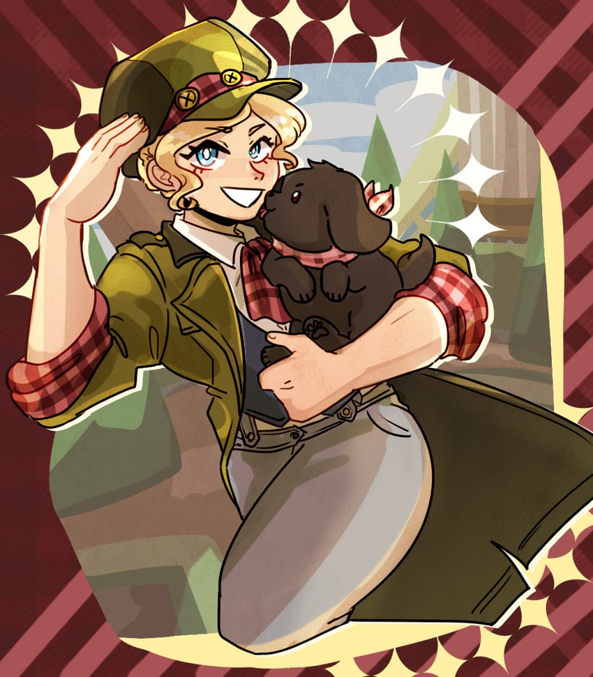 gina lestrade and toby (ace attorney and 1 more) drawn by ministarfruit