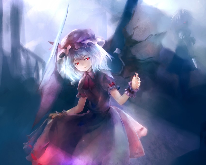 remilia scarlet and izayoi sakuya (touhou) drawn by suisa_(mizsai)