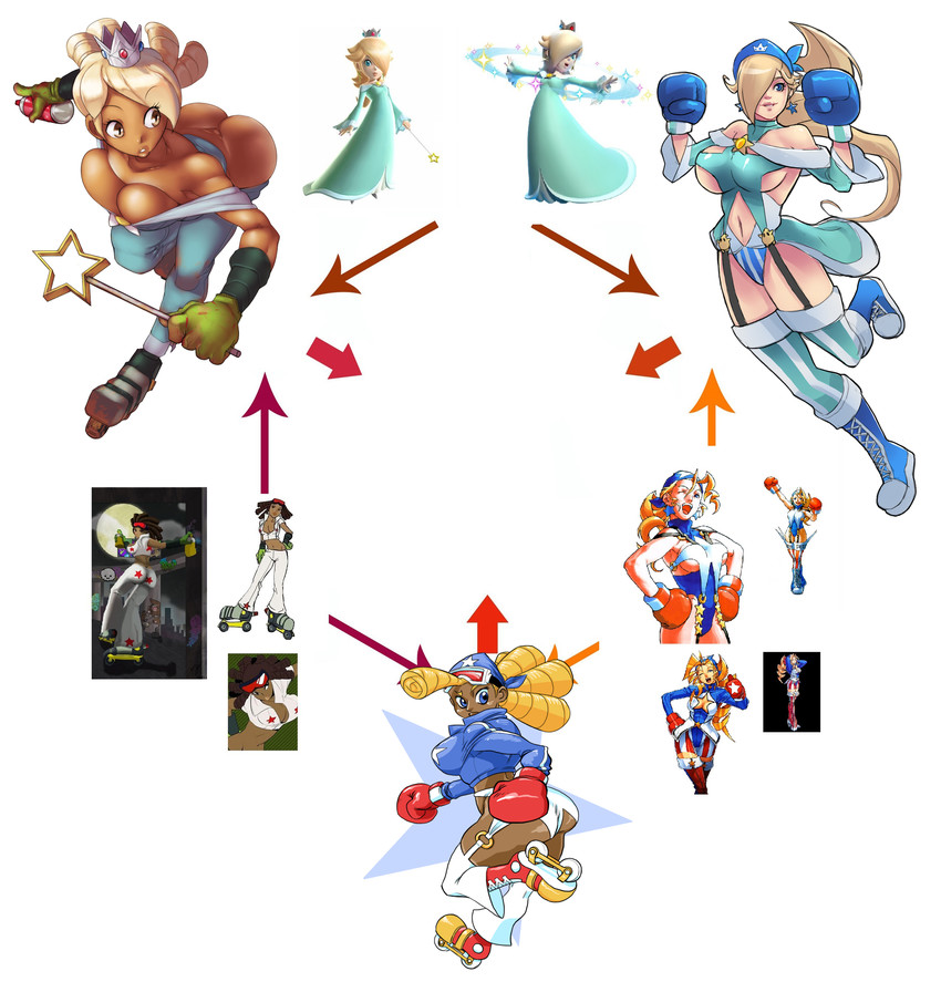 rosalina, tiffany lords, and piranha (mario and 5 more) drawn by gonzozeppeli and greenmarine