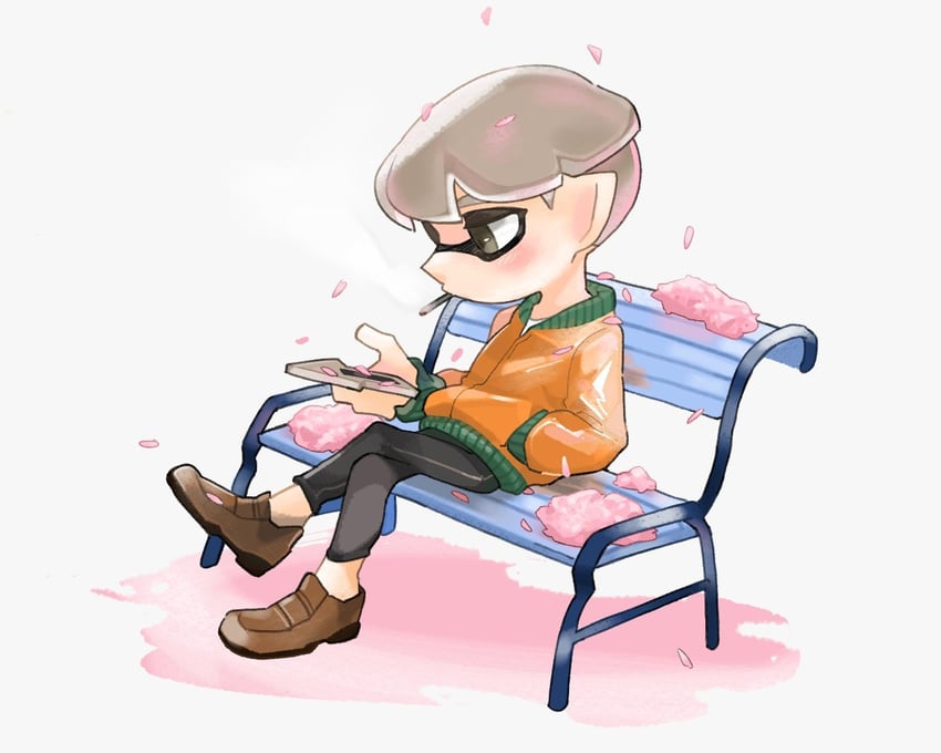 inkling player character and inkling boy (splatoon) drawn by spl8ya