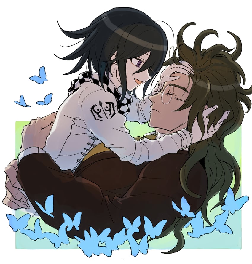 oma kokichi and gokuhara gonta (danganronpa and 1 more) drawn by kumakoro_(tetsupag)