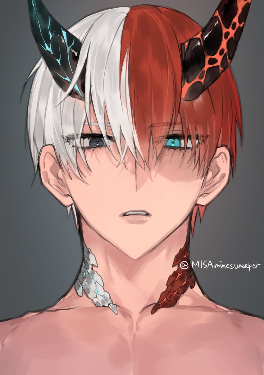 todoroki shoto (boku no hero academia) drawn by misa_(jjin_miryeon)