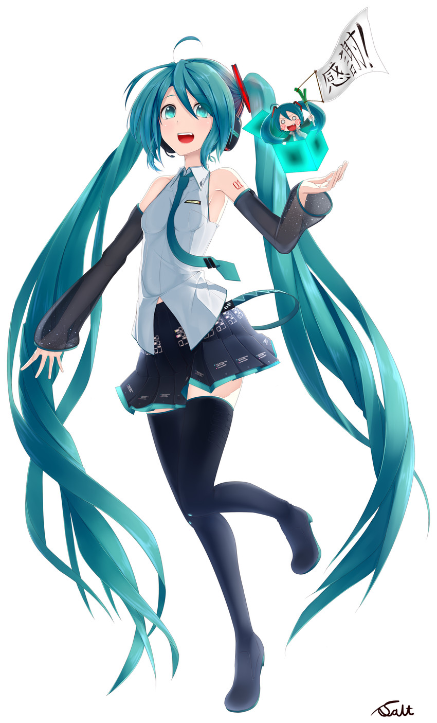 hatsune miku and hachune miku (vocaloid) drawn by soruto