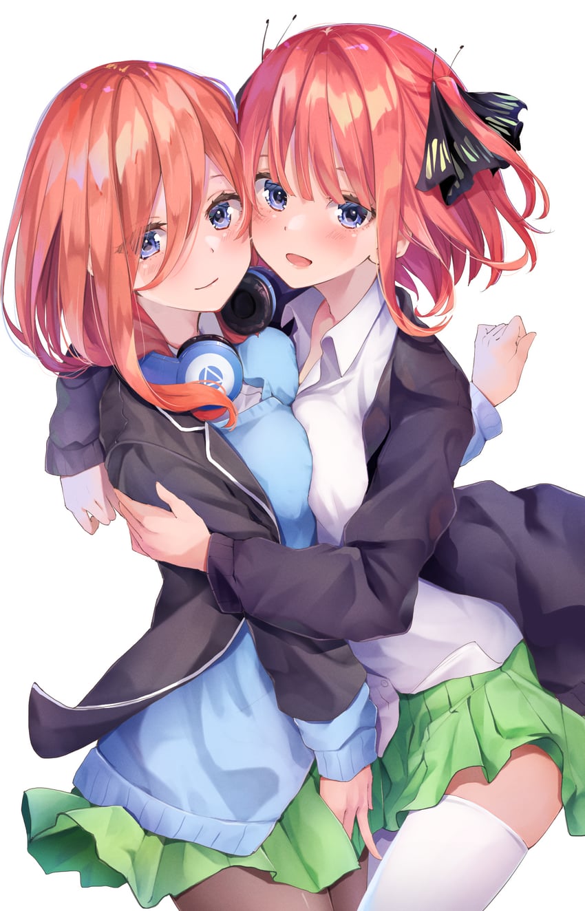 nakano nino and nakano miku (go-toubun no hanayome) drawn by yuunamida_uyu