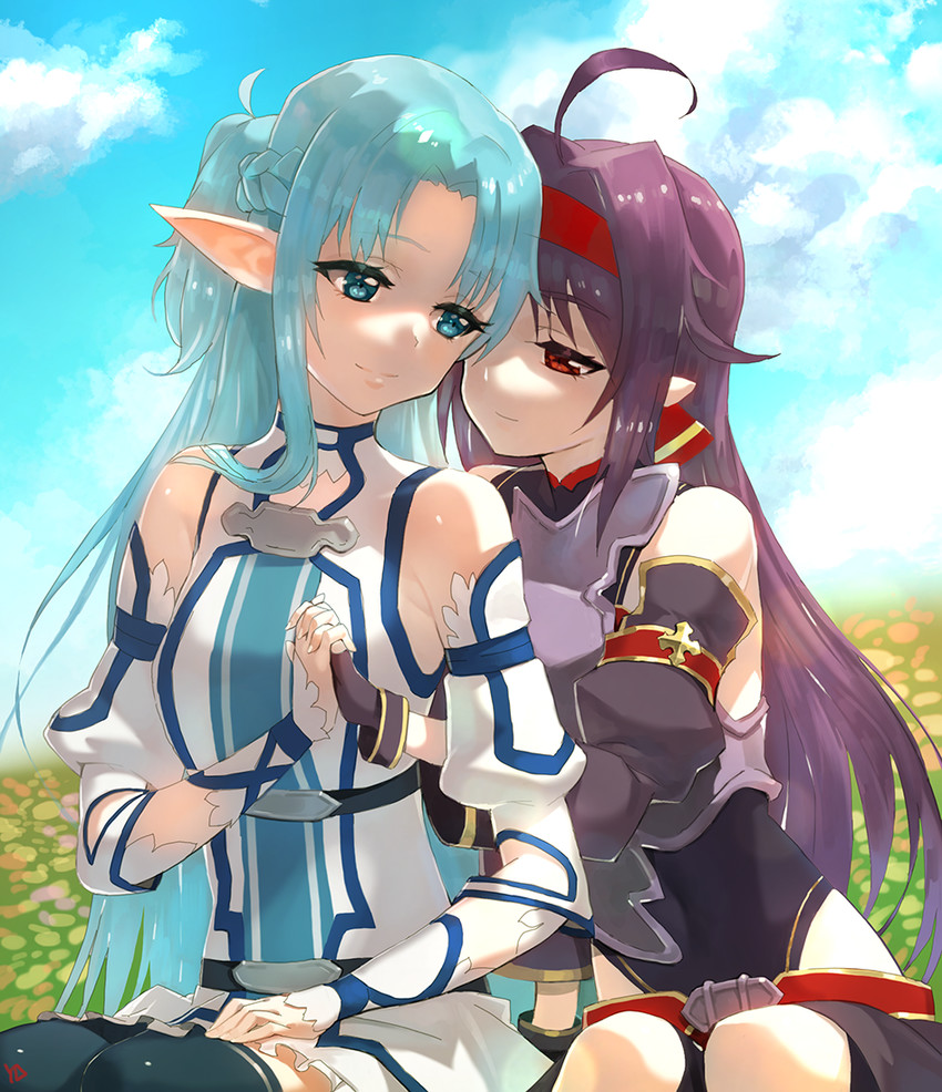 asuna and yuuki (sword art online) drawn by yd_(orange_maru)